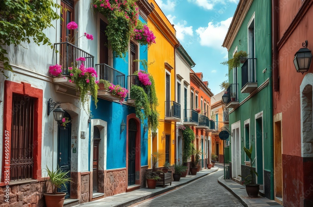 Fototapeta premium Vibrant Mexican Street Scene