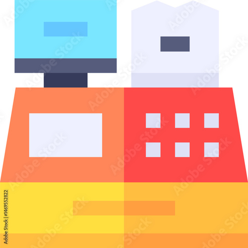 cashier machine illustration on a white background     