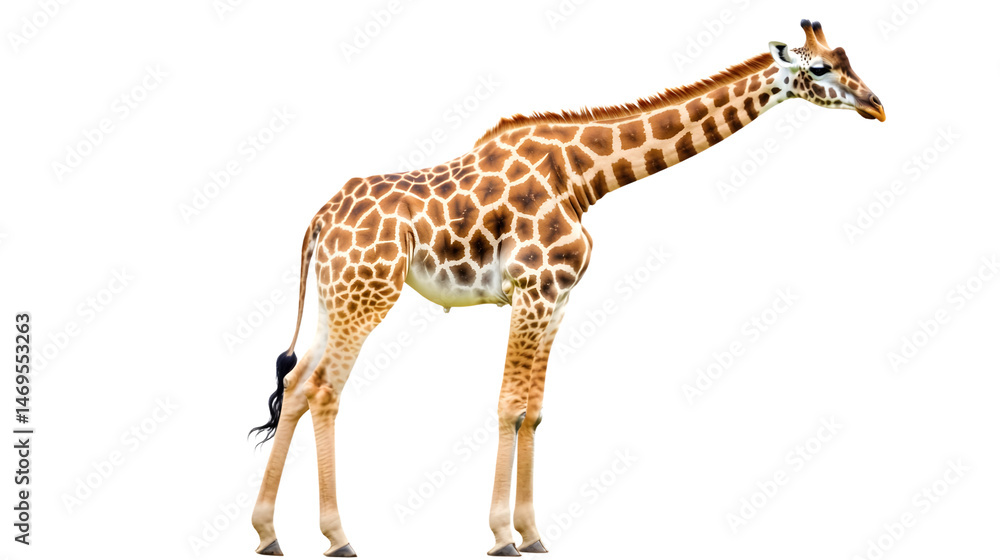 Naklejka premium Professional Giraffe Isolated on Transparent Background for Creative Design Projects