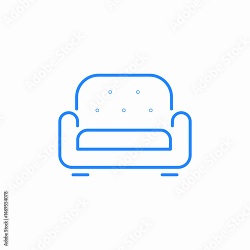 sofa furniture icon sign vector