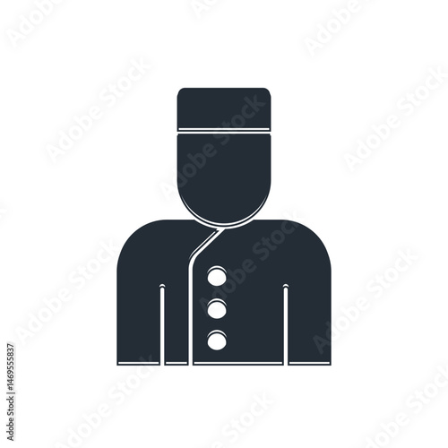 Black Concierge icon isolated on white background. Vector