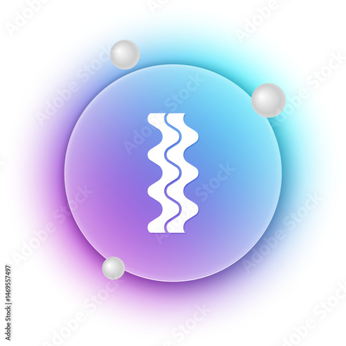 White Bacon stripe icon isolated on white background. Blue and purple gradient circle background. Vector
