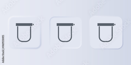 Grey Bicycle lock U shaped industrial icon isolated on grey background. Set icons in square buttons. Vector
