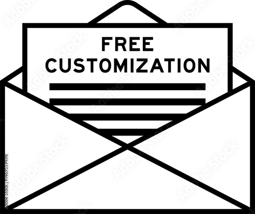 Envelope and letter sign with word free customization as the headline