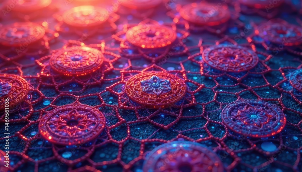 Geometric hexagonal lace motif, intricate network of lines , pattern, modern Geometric hexagonal lace motif, intricate network of lines , pattern, modern