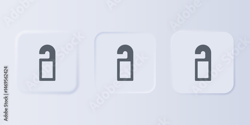 Grey Please do not disturb icon isolated on grey background. Hotel Door Hanger Tags. Set icons in square buttons. Vector