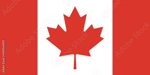 The flag of Canada, with accurate proportions and official colors. Vector image.