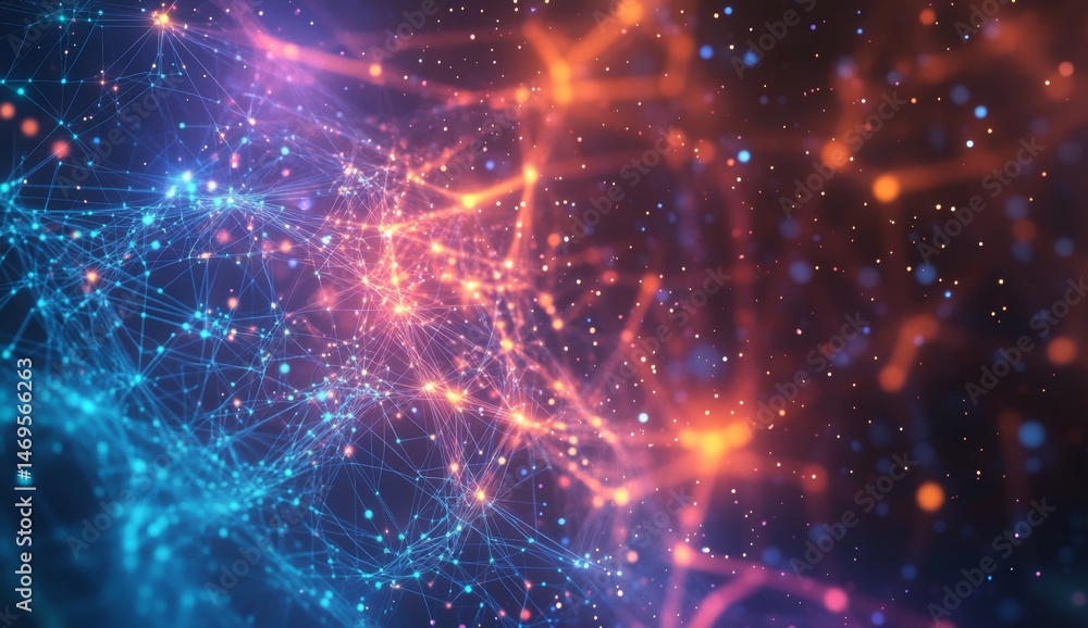 Abstract network of glowing particles Abstract network of glowing particles
