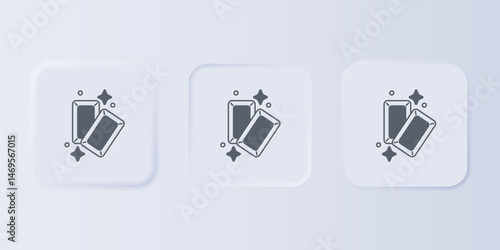 Grey Gold bars icon isolated on grey background. Banking business concept. Set icons in square buttons. Vector