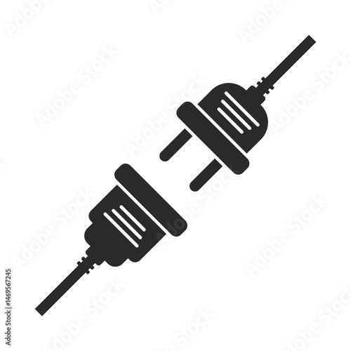 Electric socket icon in flat style. Connection and disconnection vector illustration on isolated background. Wire adapter sign business concept.