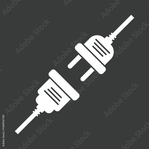 Electric socket icon in flat style. Connection and disconnection vector illustration on isolated background. Wire adapter sign business concept.