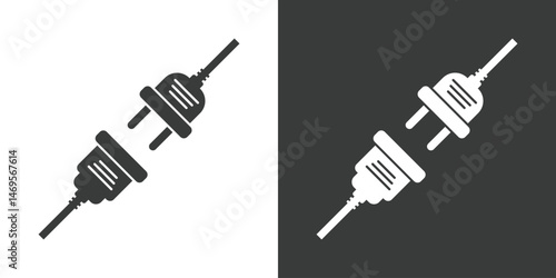 Electric socket icon in flat style. Connection and disconnection vector illustration on isolated background. Wire adapter sign business concept.