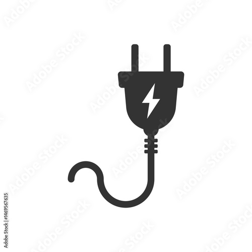 Electric socket icon in flat style. Connection and disconnection vector illustration on isolated background. Wire adapter sign business concept.