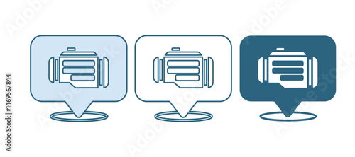 Blue Check engine icon isolated on white background. Vector
