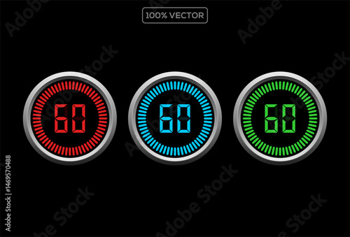 Digital Countdown Timer Design Value Icon Vector illustration