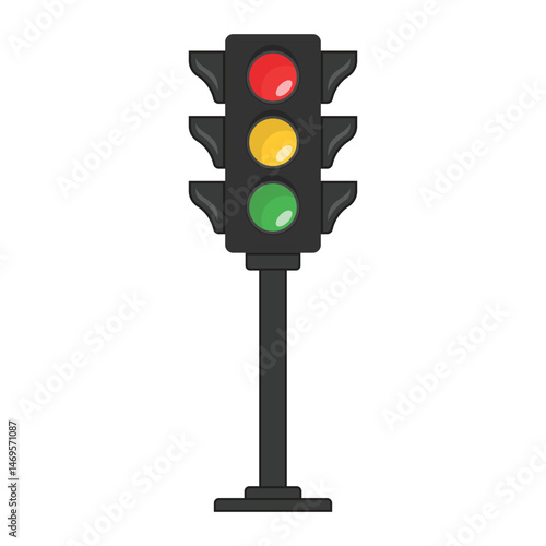 Traffic light icon in flat style. Stoplight vector illustration on isolated background. Semaphore sign business concept.
