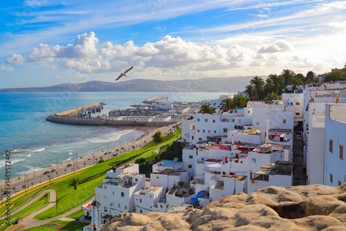 Canvastavla Old Medina of Tangier Viewed from Hajar Ghanam at Hafa, Overlooking the Sea