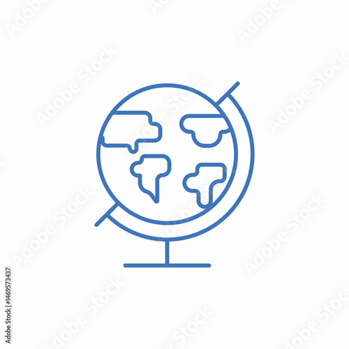 desk globe icon sign vector