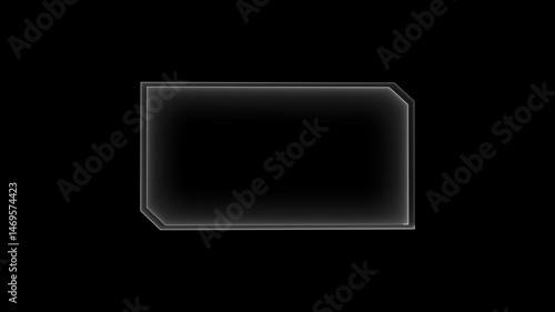 Wallpaper Mural Neon glass frame collection with luminescent geometric elements - blue translucent shapes with radiant borders on dark backdrop. Futuristic glossy banner borders Torontodigital.ca