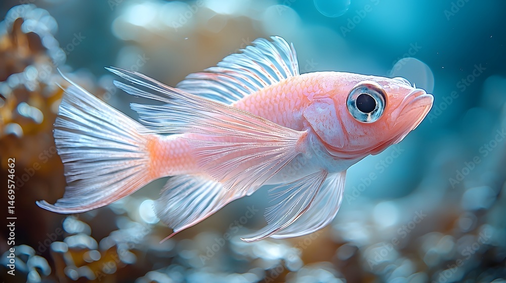 A serene portrait of a vibrant fighting fish underwater