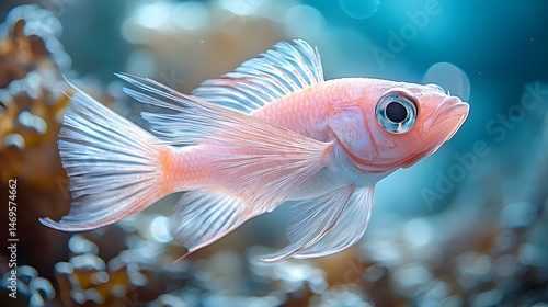 Obraz na płótnie A serene portrait of a vibrant fighting fish underwater w salonie