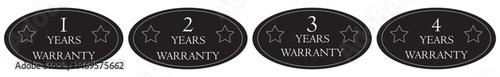 Elipse Style Warranty Options in Black and White Vector Illustration