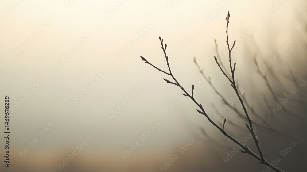 Misty Morning Branches In Soft Light Misty Morning Branches In Soft Light