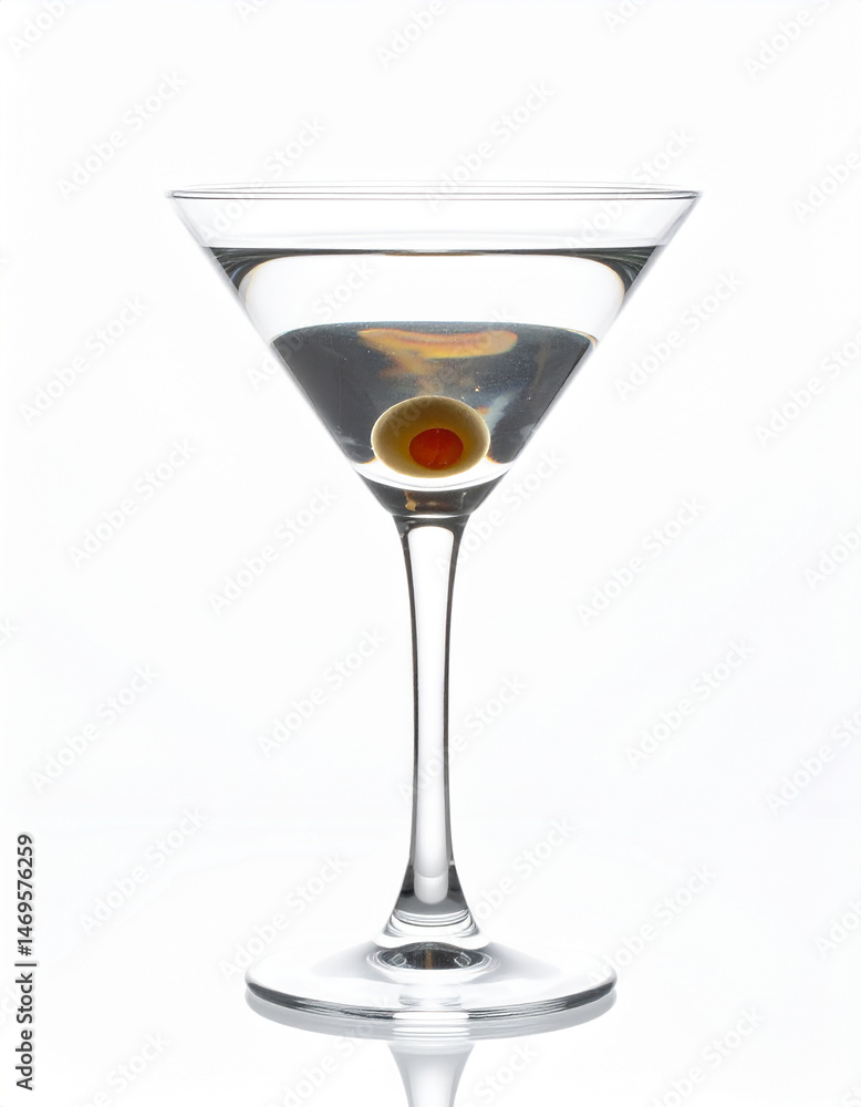 glass of martini on white background glass of martini on white background