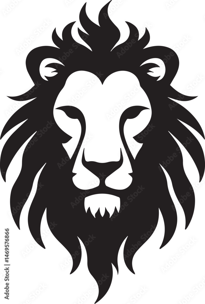 Fototapeta premium A vector silhouette image of a lion on a white background