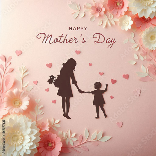 Mother day mother's day love silhouette design 