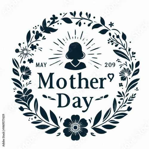 Mother day mother's day love silhouette design 