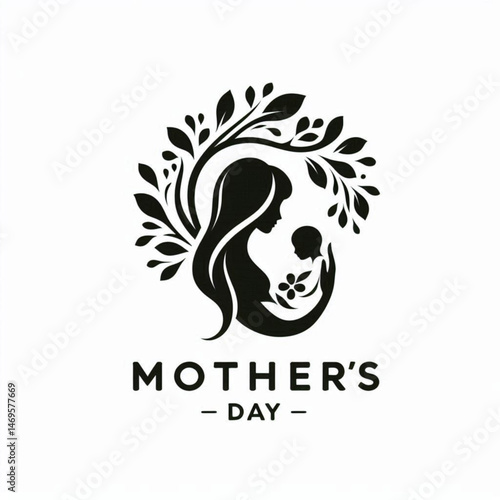 Mother day mother's day love silhouette design 
