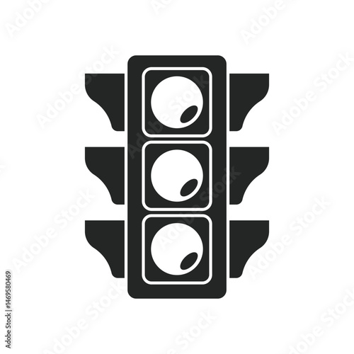 Traffic light icon in flat style. Stoplight vector illustration on isolated background. Semaphore sign business concept.