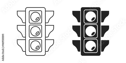 Traffic light icon in flat style. Stoplight vector illustration on isolated background. Semaphore sign business concept.