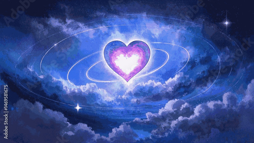 Stardust Hearts universe represents love isolated watercolor vector illustration svg