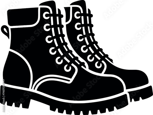 Boots vector black silhouette print design