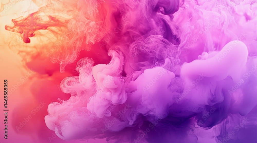 Mysterious purple clouds adorned with a touch of yellow smoke. Mysterious purple clouds adorned with a touch of yellow smoke.