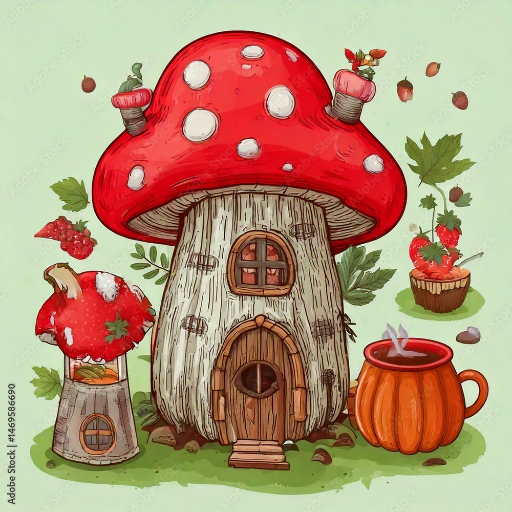 set of fairy tale houses