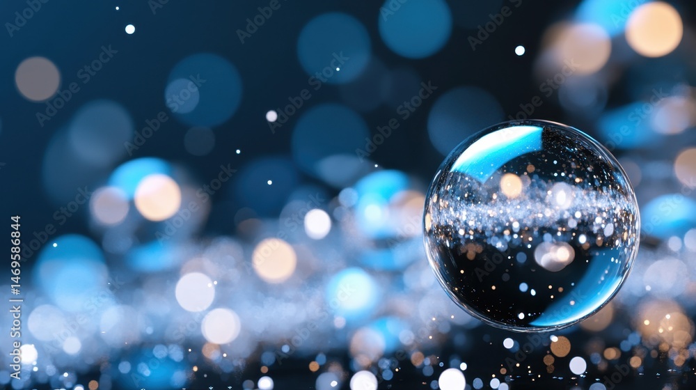 Glimmering white and blue lights with floating stars for abstract show visuals Glimmering white and blue lights with floating stars for abstract show visuals