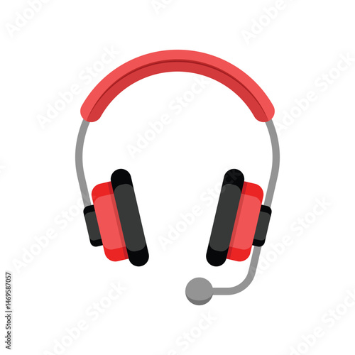 Headset icon in flat style. Earphone vector illustration on isolated background. Headphone sign business concept.