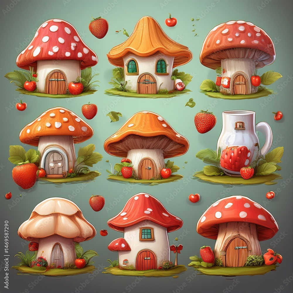 set of fairy tale houses