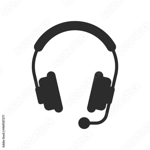 Headset icon in flat style. Earphone vector illustration on isolated background. Headphone sign business concept.