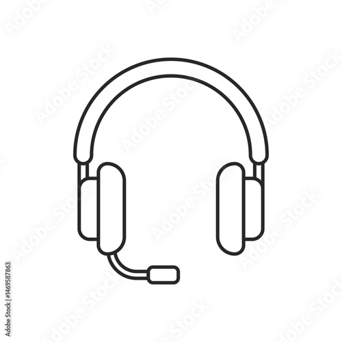Headset icon in flat style. Earphone vector illustration on isolated background. Headphone sign business concept.