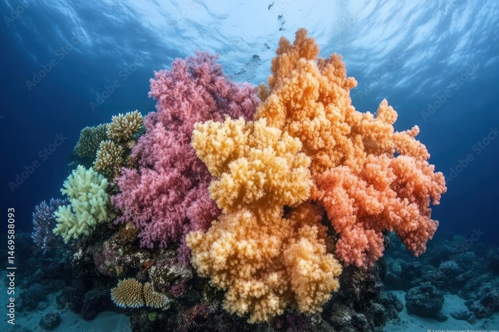 Fototapeta premium A diverse coral reef ecosystem teeming with marine life