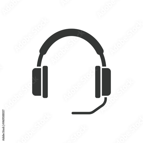 Headset icon in flat style. Earphone vector illustration on isolated background. Headphone sign business concept.