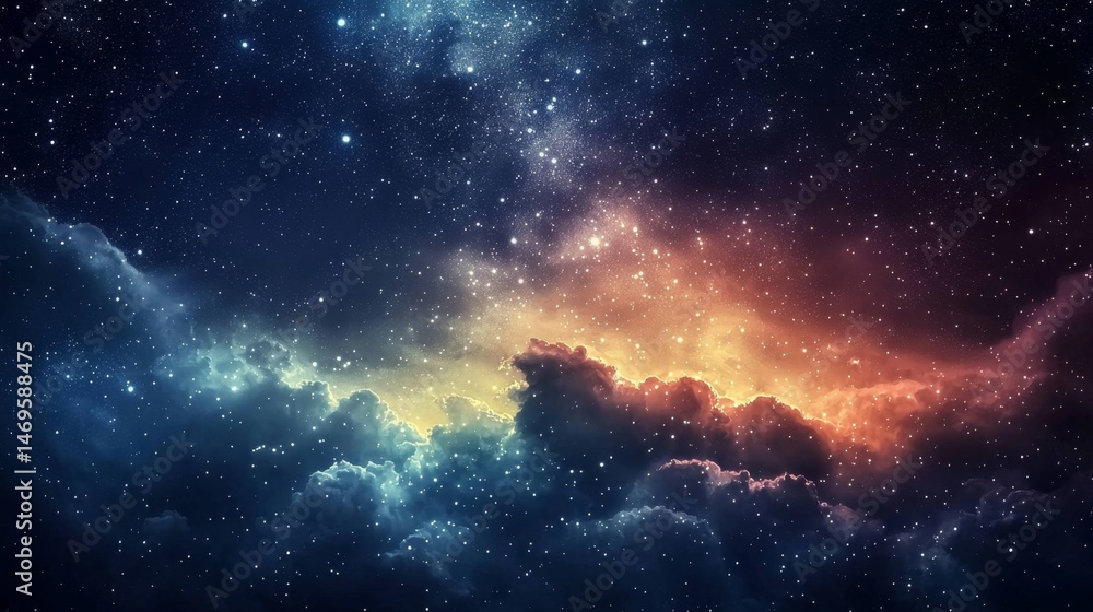 Fototapeta premium A mesmerizing night sky filled with shining stars beckons us to explore the cosmos.