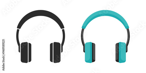 Headset icon in flat style. Earphone vector illustration on isolated background. Headphone sign business concept.