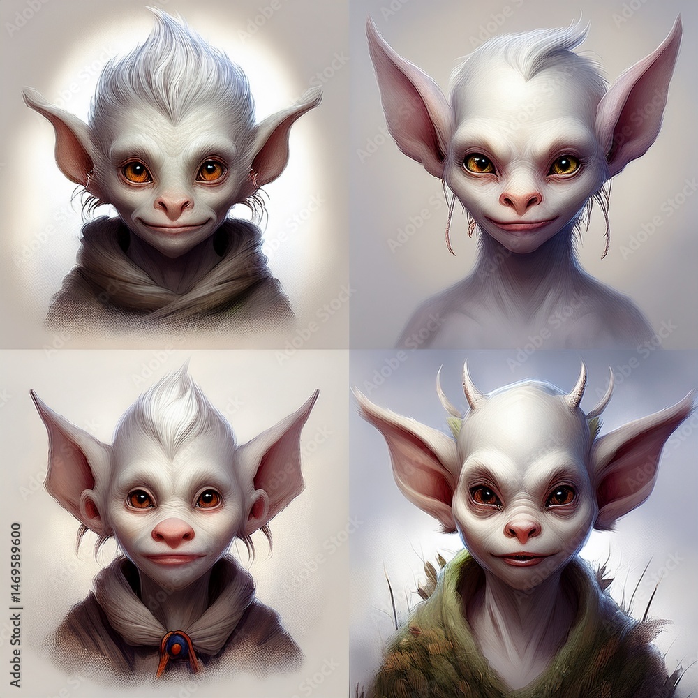 Fototapeta premium set of fairy-tale goblins 