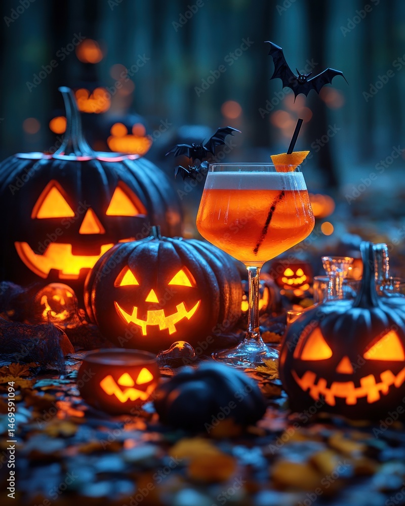 Fototapeta premium Halloween Cocktails in the Forest