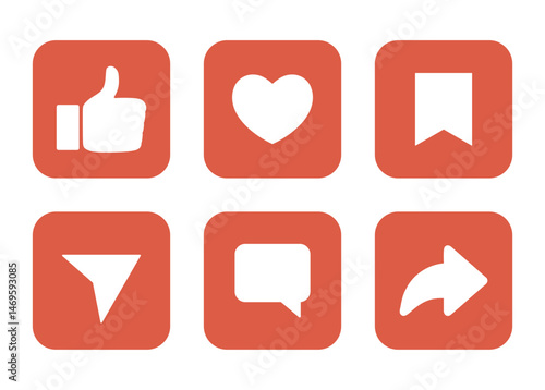 like,comment,share icons set isolated on transparent background